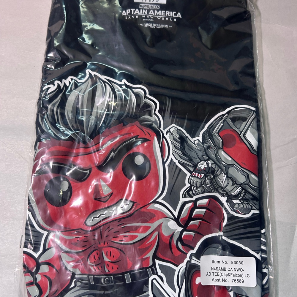 Marvel Black and Red Captain America Short Sleeve Tee
